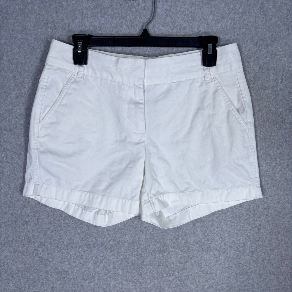 J Crew Low Rise Chino‎ Shorts 4 White 100% Cotton Casual Summer Preppy Pockets